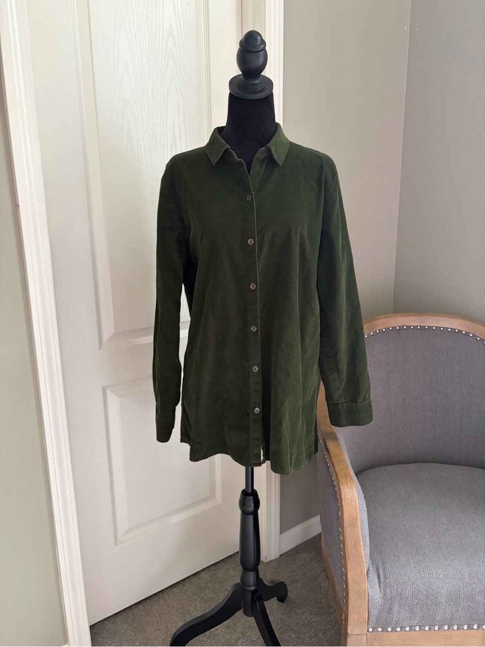 J. Jill Olive Green Button-Front Women's Jacket